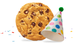 A cookie and a party hat